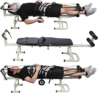 Back Stretch Traction Table,Cervical & Lumbar Traction Bed– Spinal Decompression Device for Neck & Back Pain Relief |Lumbar Traction Extension Machine | 330lbs Weight Capacity (Green)