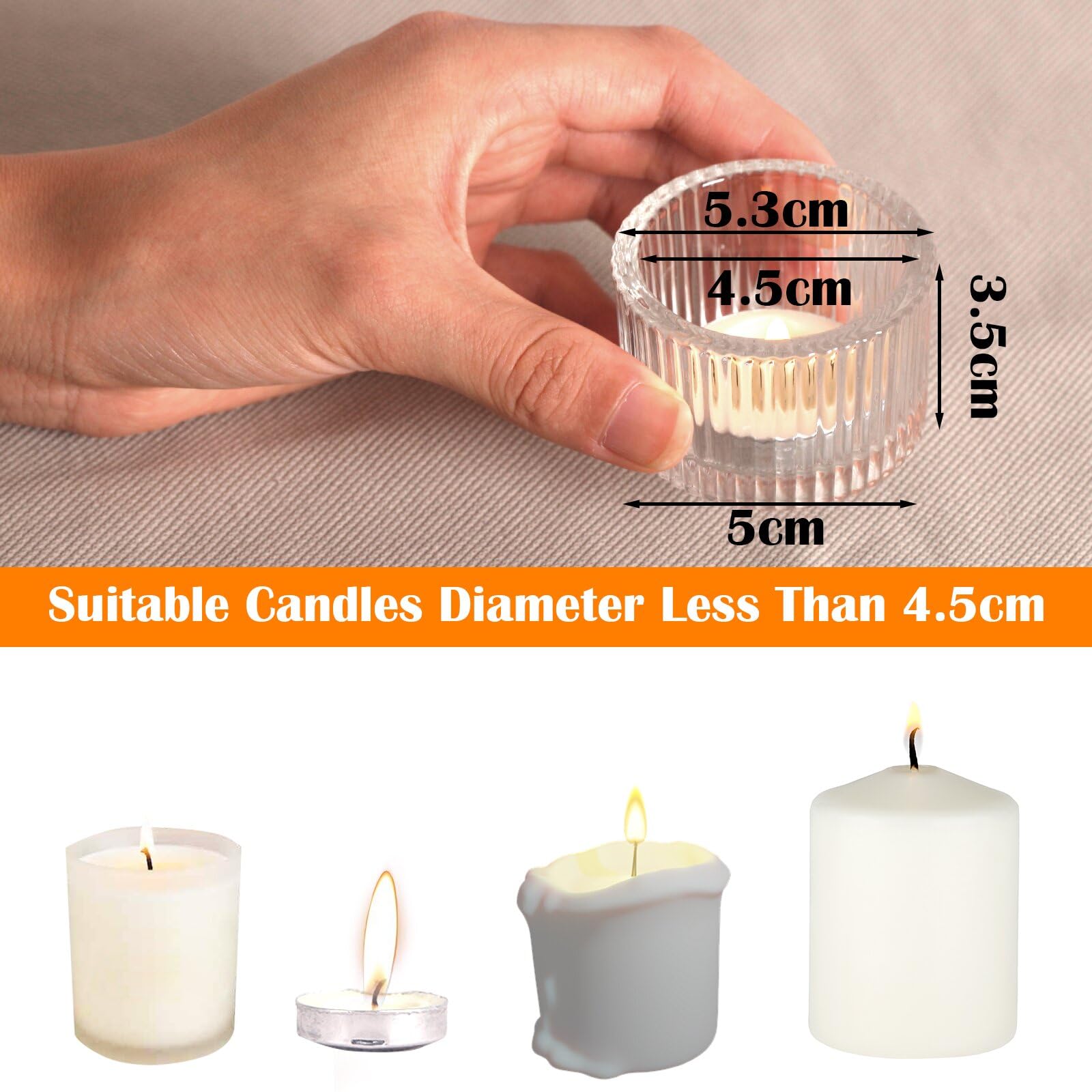 Photophore En Verre Transparent Et Verre Laqué 20x20x19.5cm | Maisons