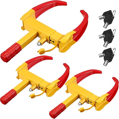 3 piezas de bloqueo de rueda para automóviles, bloqueo de rueda de remolque resistente, bloqueo universal de seguridad para neumáticos, bloqueo