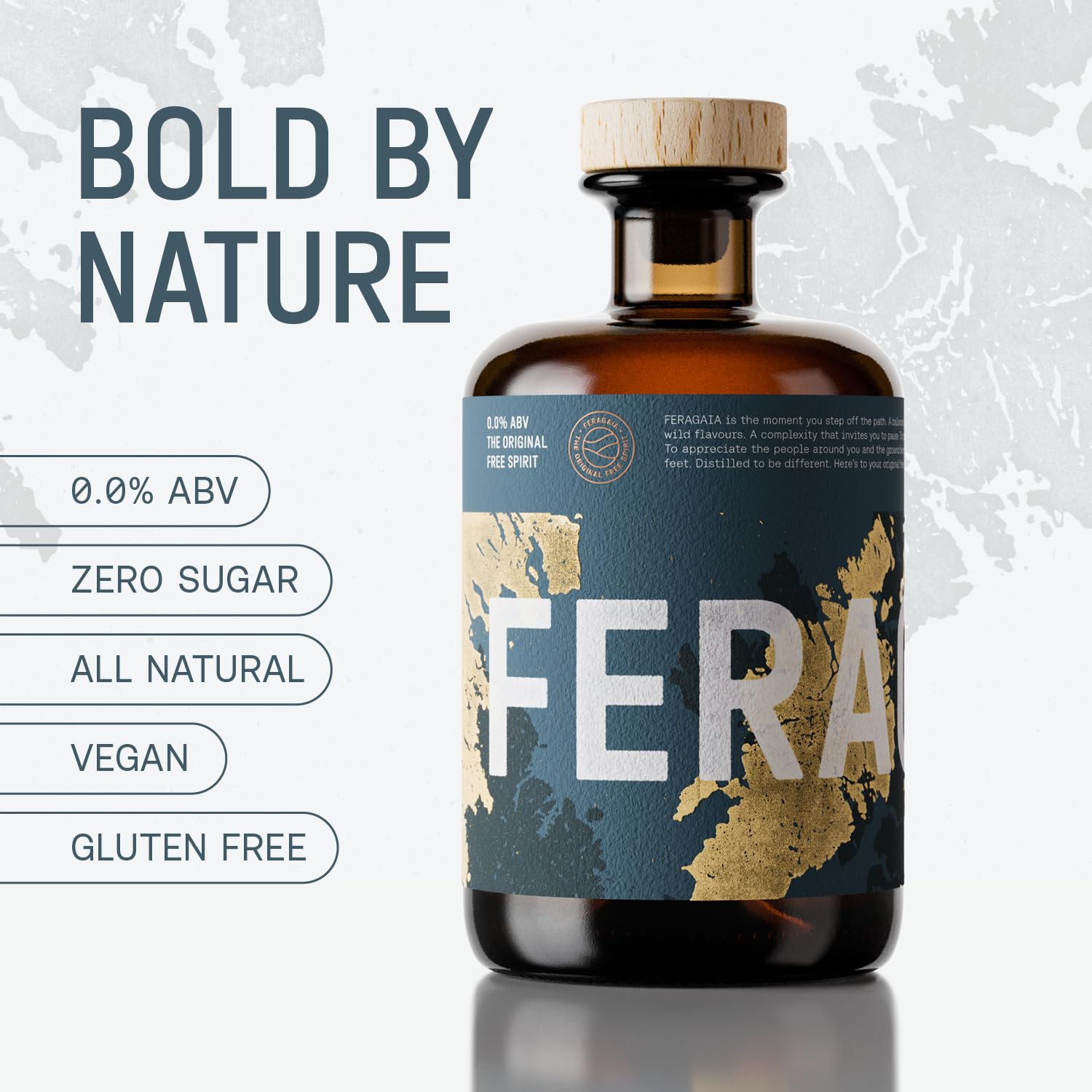 Feragaia - 0.0% ABV | The Original Free Spirit 700ml / 23.6 oz, - Handcrafted in Scotland, Distilled Non-Alcoholic Spirit - Refreshing Depth of Flavor - Zero Sugar, Low in Calories - Gluten Free & Vegan