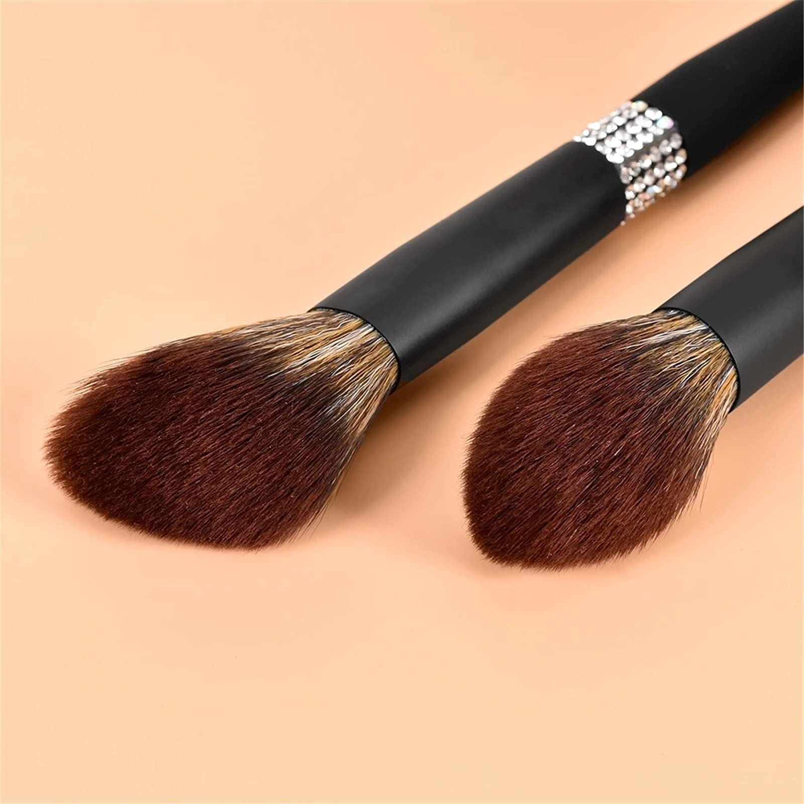 Juego de Brochas de Maquillaje Conjunto de cepillo maquillaje brocha profesional 10 conjunto ceja manija mate negro para Viajes
