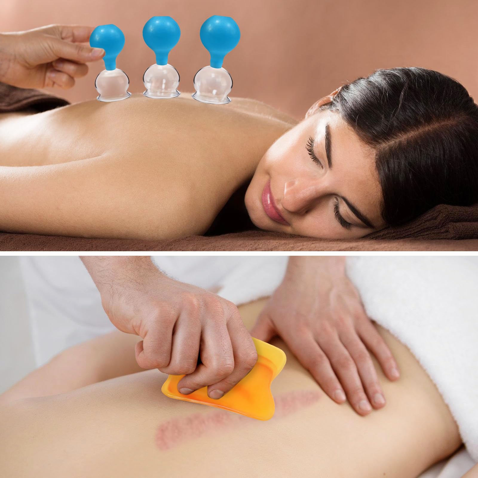 Nizirioo Lot De 5 Ventouses En Verre, Ventouses En Silicone, Ventouses De Massage Sous Vides, Ventouses En Verre Avec Boule Silicone Pour Massage De La Tête Du Cou, Du Visage, Du Corps