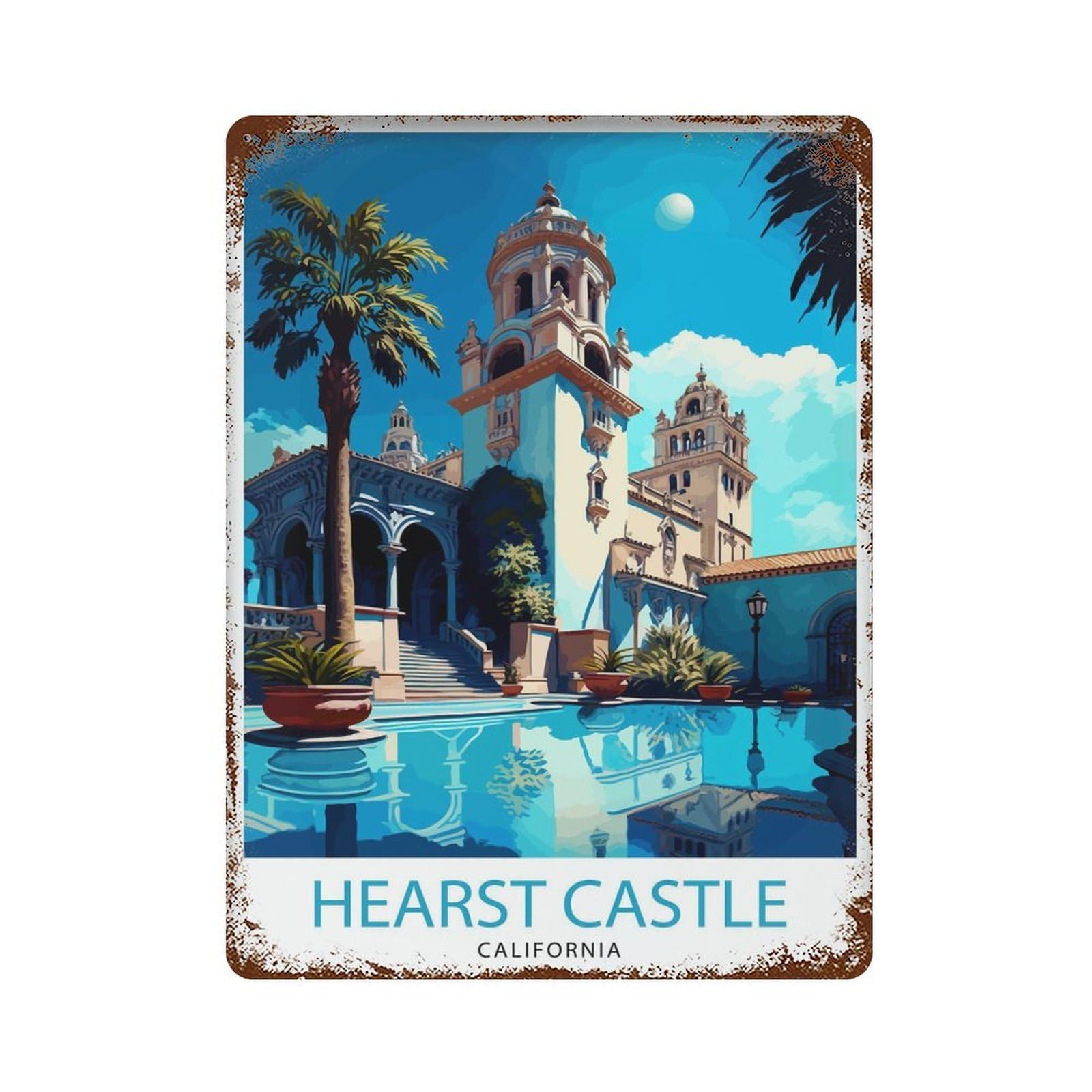 xiaoxiaoshen Hearst Castle California Travel Gift For_5 Wall Decor Art Metal Tin Poster Modern Home Decor Art Home Bar Shop Decorations Vintage Sign 40x30cm