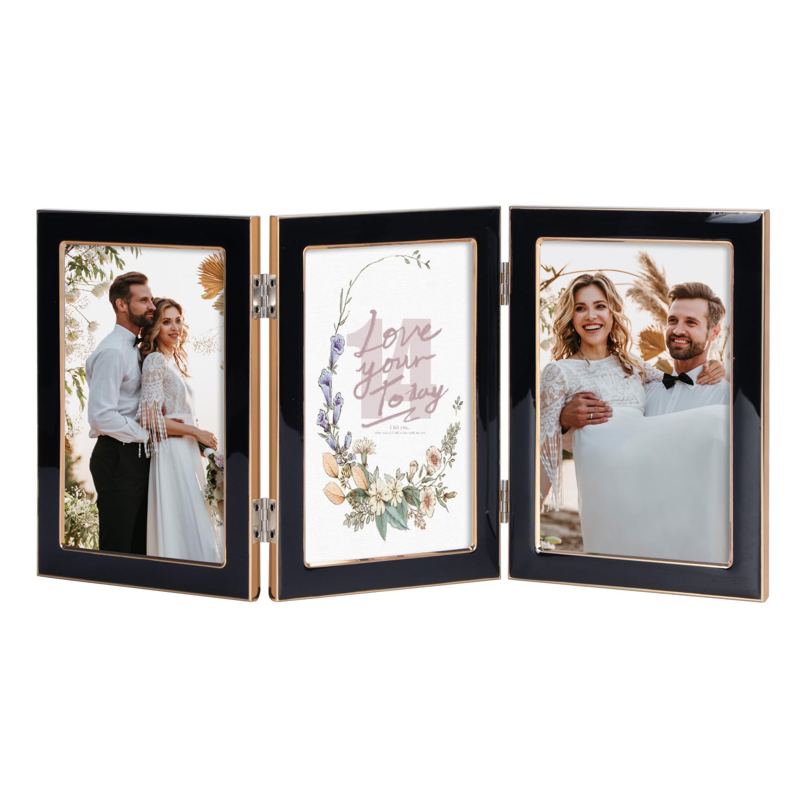 Amazon.com - Lavezee 4x6 Black Trifold Picture Frame, Vertical