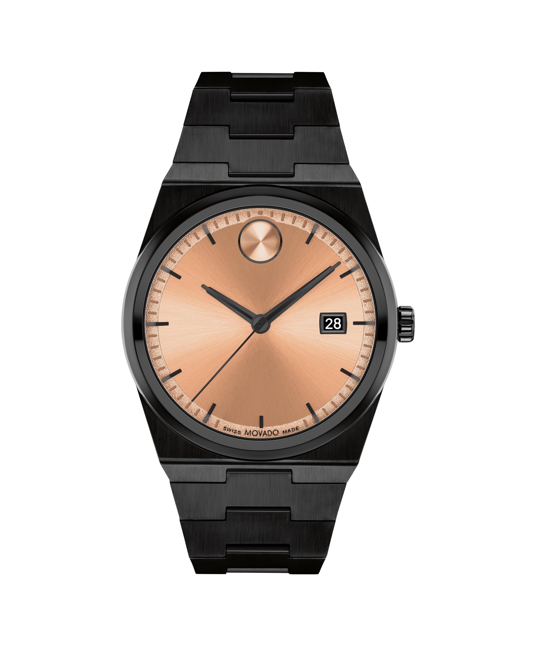 MovadoBold Quest Men's Sport Watch - Swiss Quartz, Stainless Steel Link Bracelet - 5 ATM Water Resistance - Luxury Fashion Timepiece for Him - 40mm