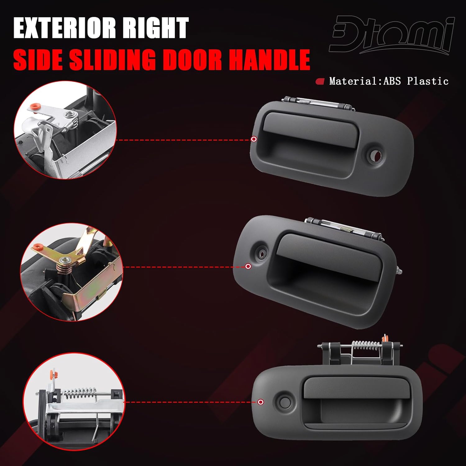 Exterior Door Handle Set Compatible with Chevy GMC Vehicle 1996-2009 Express Savana 1500 2500 3500 Van, Front Left & Right & Rear Right Side Replace# 79320, 79321, 10359093, 10359094, 25866275 (3PCS)