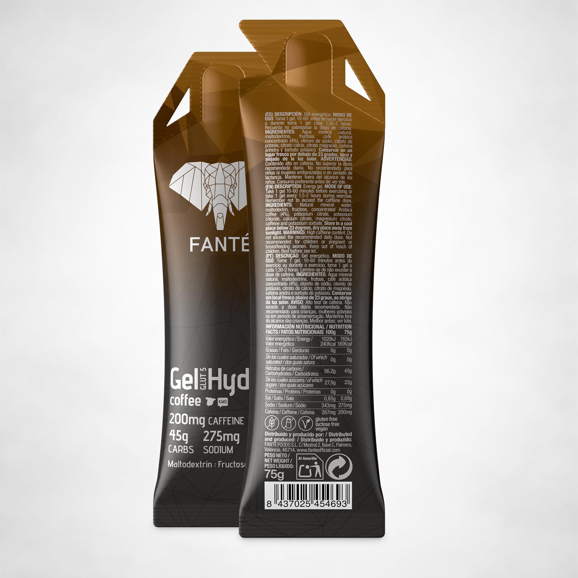 FANTÉ Hydro 45 Gel Energético con Cafeína Sabor Café 45 g | Textura Más Líquida para Running, Ciclismo y Deportes de Resistencia (12)