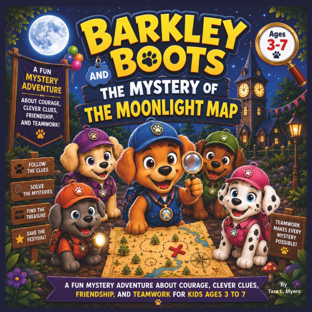 Barkley Boots and the Mystery of the Moonlight Map: A Fun Mystery Adventure About Courage, Clever Clues, Friendship, and Teamwork for Kids Ages 3 to ... Storybook| Bedtime book (Childrens Books)