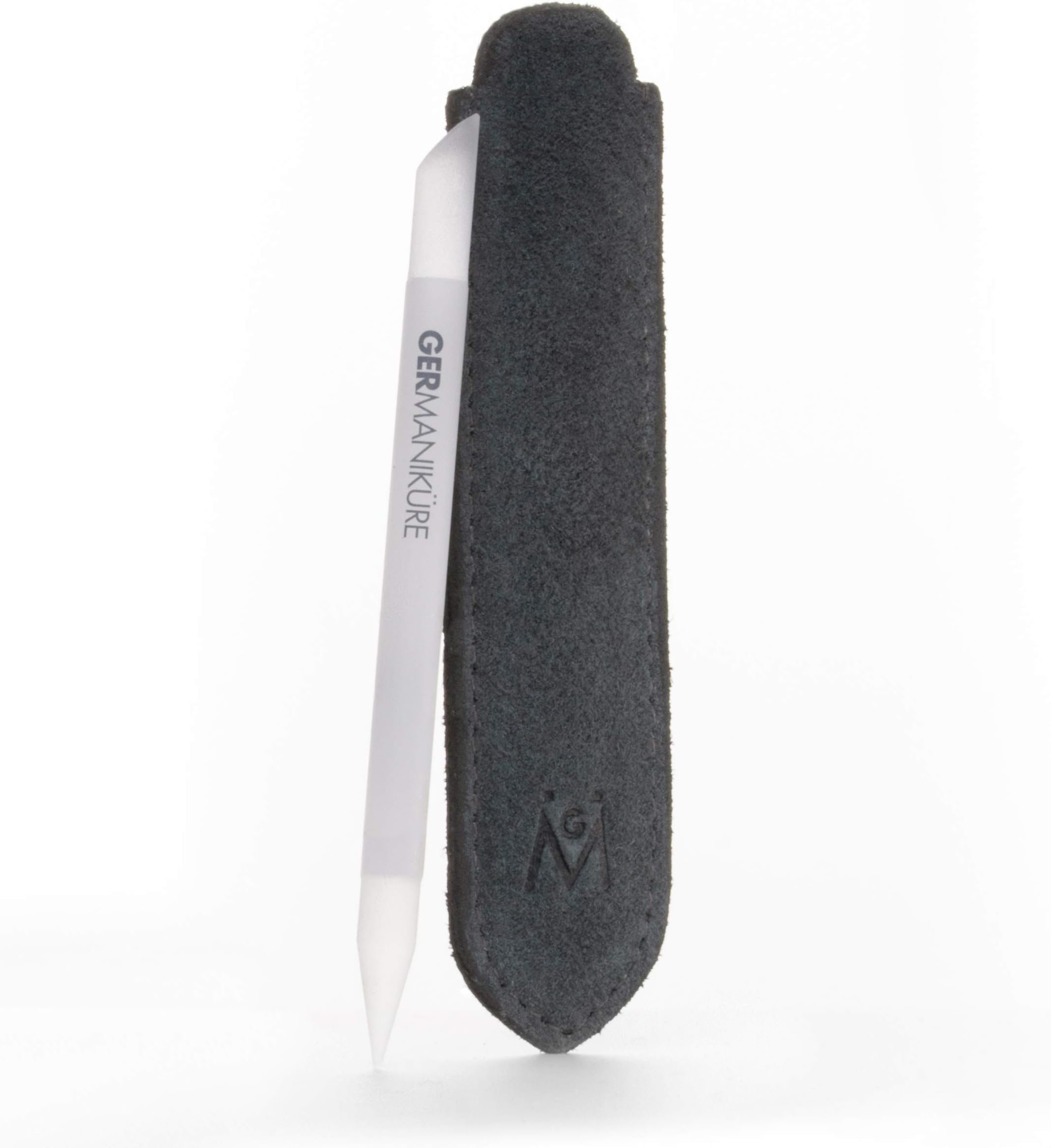 (Suede Case) - Glass Cuticle Stick - Ethically Made in Czech Republic - Cuticle Pusher & Remover, Callous & Dry Skin Fingertip File, Nail Shaper