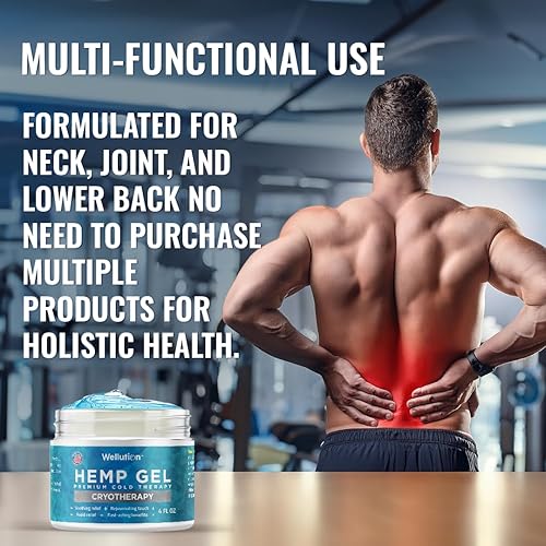 Miniatura 5 de WELLUTION Crioterapia de gel de cáñamo, fórmula de aceite de cáñamo de alta resistencia rica en extractos naturales. Ayuda a calmar pies, rodillas,