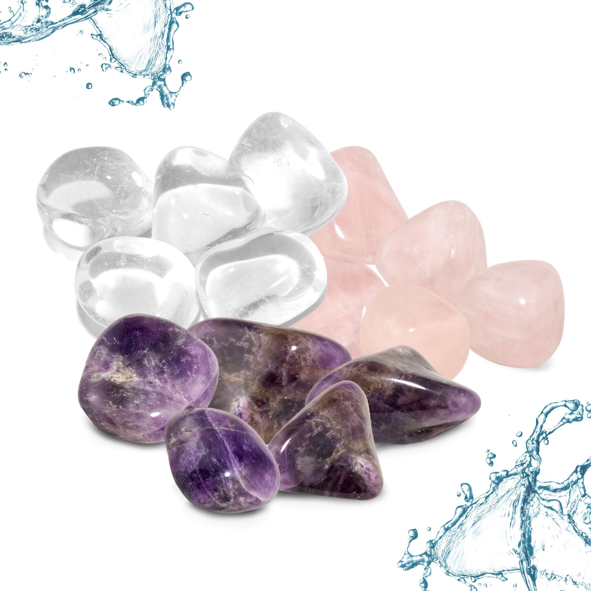 Imagen de catálogo asociada a Conjunto básico de purificación de agua PURAJA | Piedras naturales pulidas | Mezcla premium par