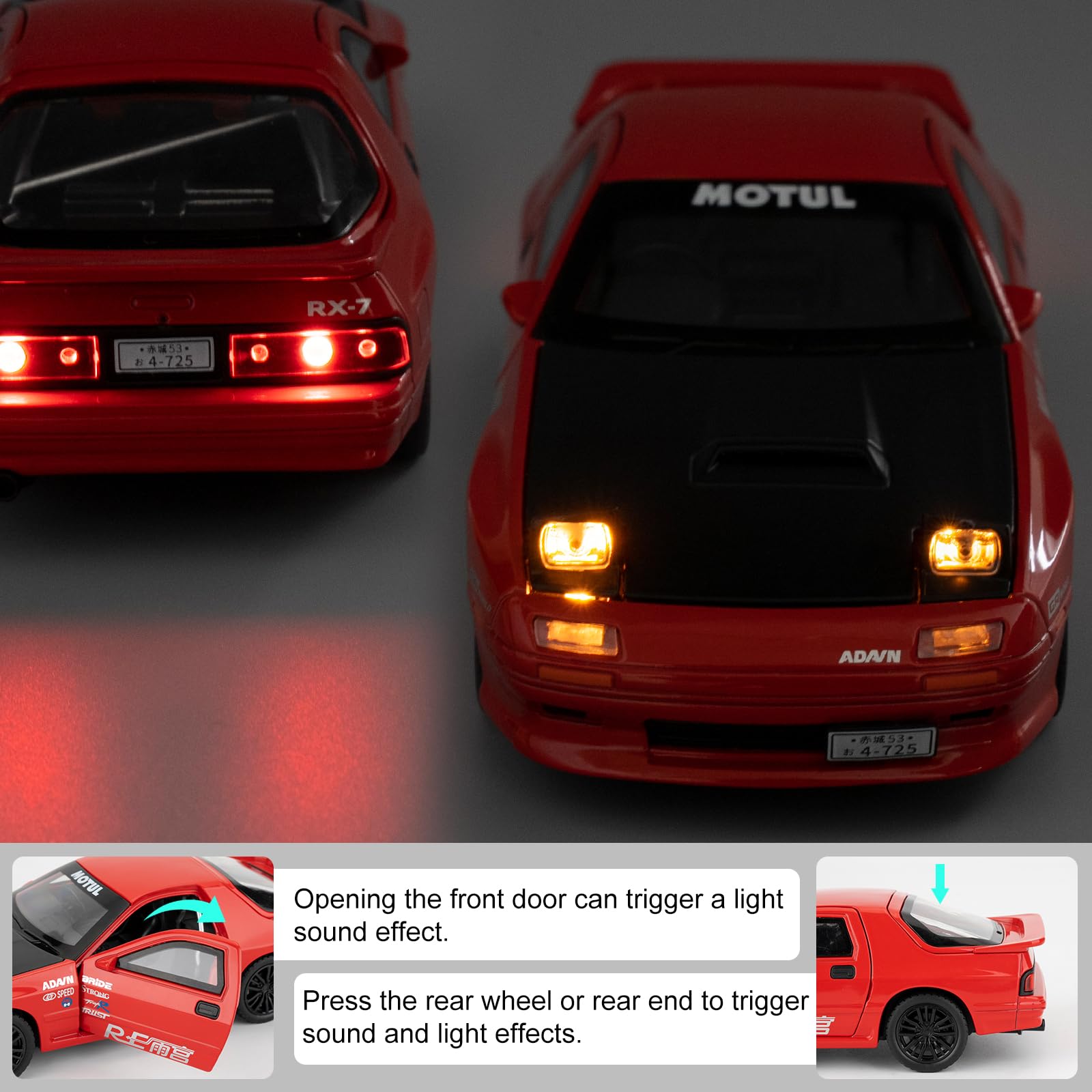 imtfzct 1/32 Mazda RX7 Model Car, Alloy Die-casting Toy Cars, Collectible Toy Model Cars - Image 3