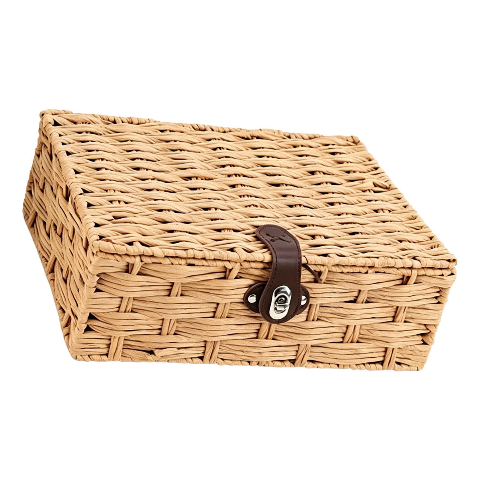 Kalttoy Multicolor Spacious Handcrafted Paper Rope Storage Box With Lid For Efficient Household Organization Paper Rope Bin