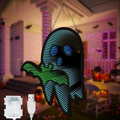 Miniatura 8 de Luces nocturnas de calabaza de Halloween, 15.35 x 15.86 pulgadas, decoración de silueta iluminada para ventana, puerta, pared, pantalla de calabaza