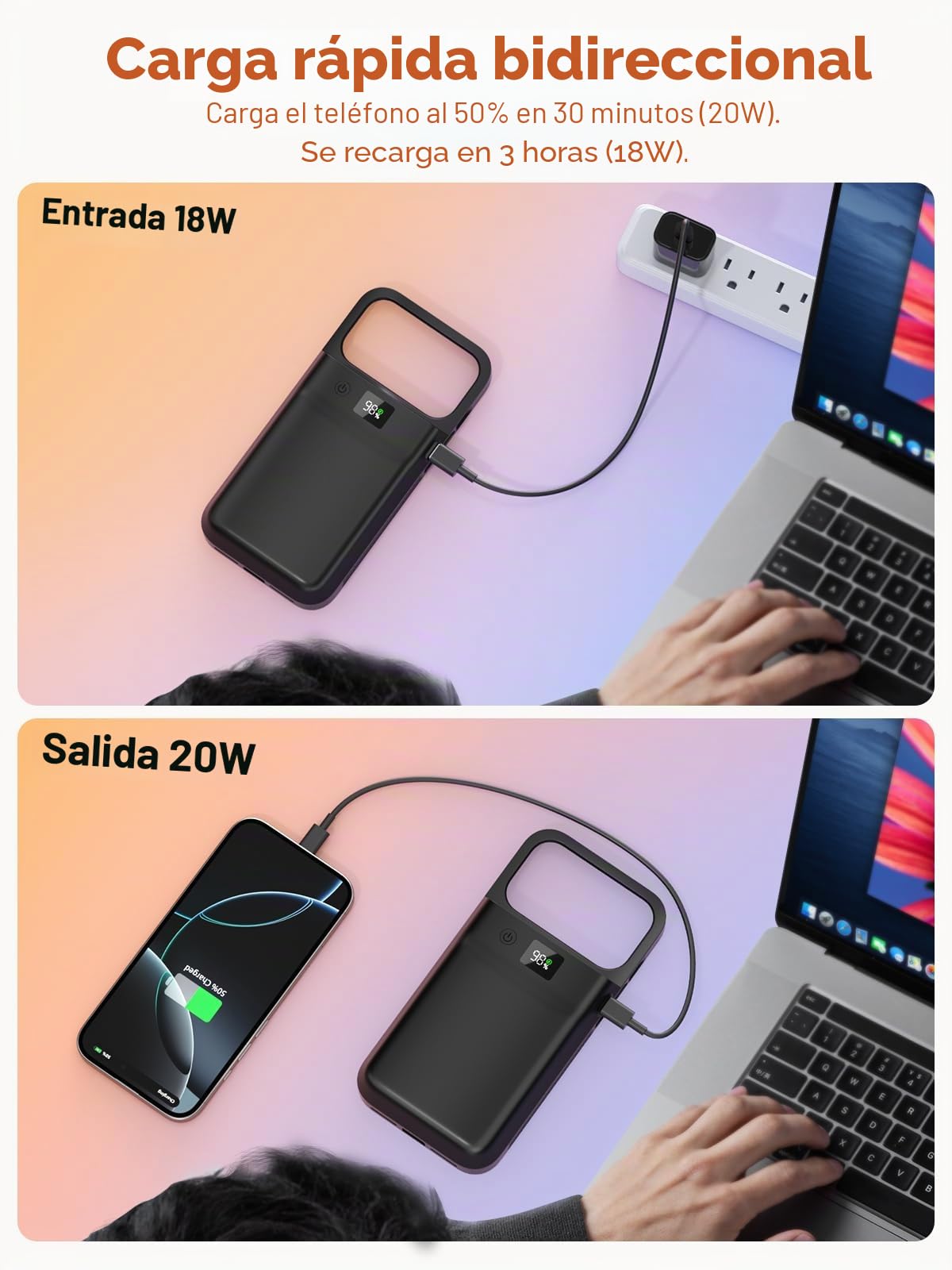GagaKing Funda de Batería para iPhone 17 Pro MAX, 9300mAh Carcasa de Carga Protectora Portátil, Recargable Extendida para iPhone 17 Pro MAX (6.9 Pulgadas) - Negro