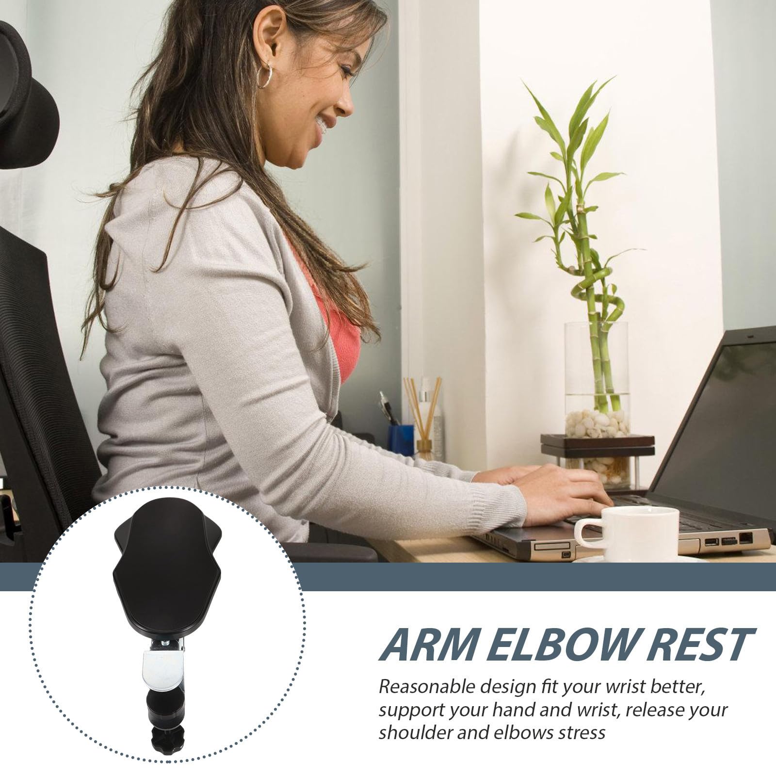 Zerodeko Reposabrazos para Escritorio Ergonómico de Muñeca y Alivio de Estrés para Hombro, Material Abs y Hierro, Adecuado para Oficina y Viajes de Negocios