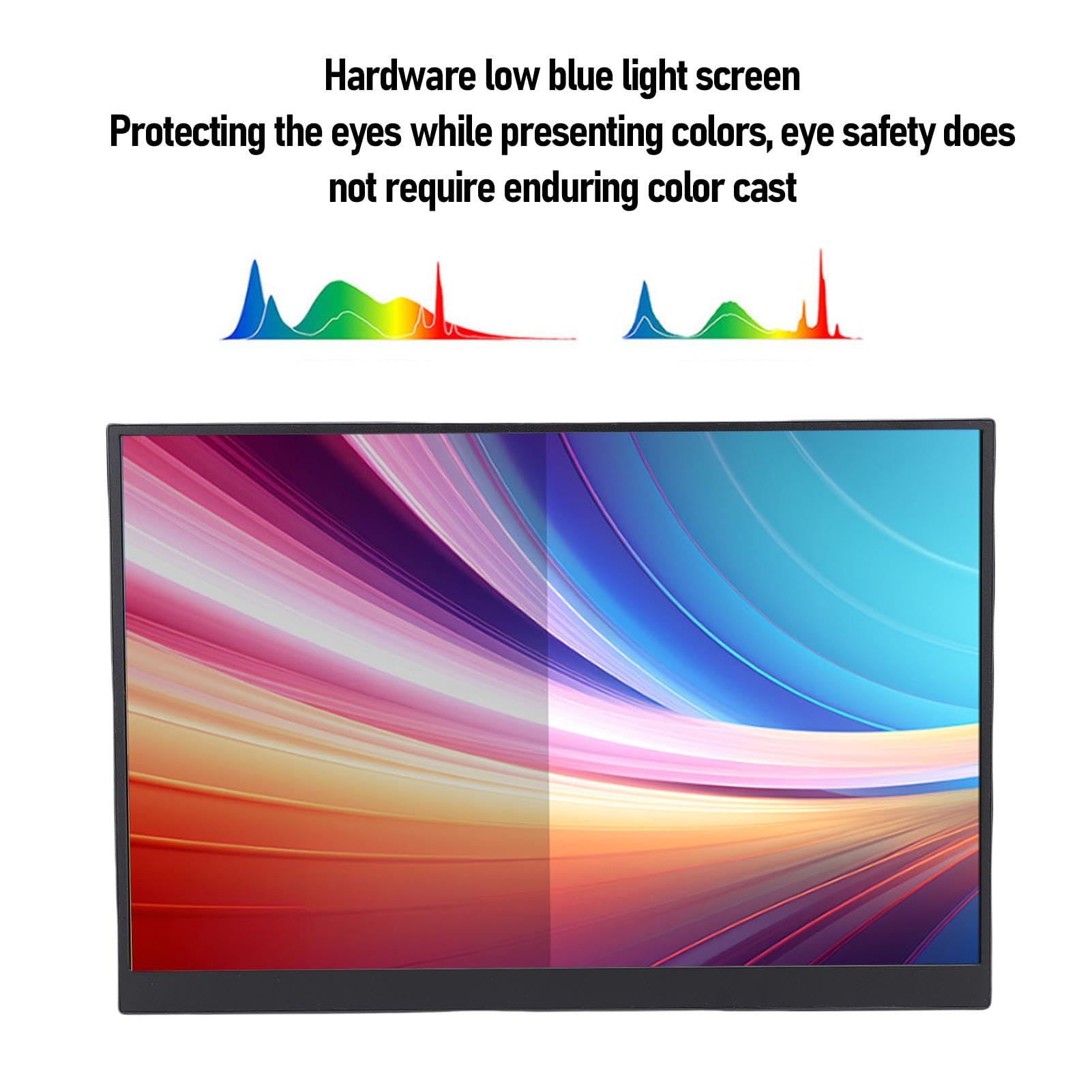 VBESTLIFE 16 -calowy Wyświetlacz Komputerowy, Przenośny Monitor 4K Ultra HD 120 Hz Szybkość Odświeżania, Wbudowana w 2 Głośniki Typu C Mini HDMI, do Gier Telefonicznych na Laptopie na PC