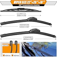 Vista 35 de AUTOBOO - Limpiaparabrisas de repuesto 26 + 20 pulgadas con limpiaparabrisas trasero de 12 pulgadas para BMW X3, X4, 2018, 2019, 2020, 2021, 2022
