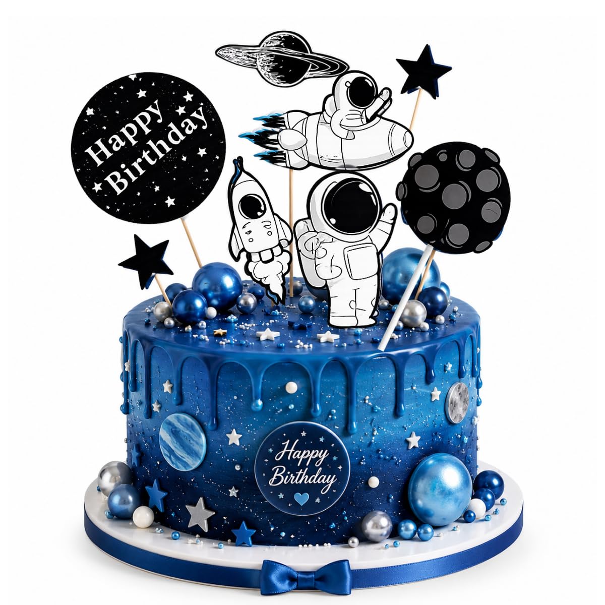 8 Pcs Space Theme Birthday Cake Topper Decoration Set for Kids Party-image-48