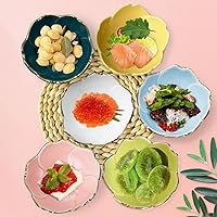 Vista 3 de Sakura - Juego de 4 platos de salsa de cerámica, platos de aperitivo de flor de cerezo, platos de degustación, platos para servir, condimentos