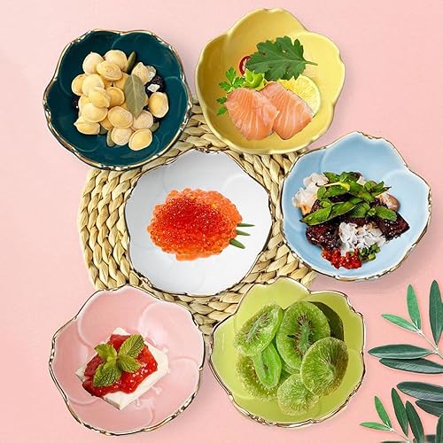 Miniatura 3 de Sakura - Juego de 4 platos de salsa de cerámica, platos de aperitivo de flor de cerezo, platos de degustación, platos para servir, condimentos