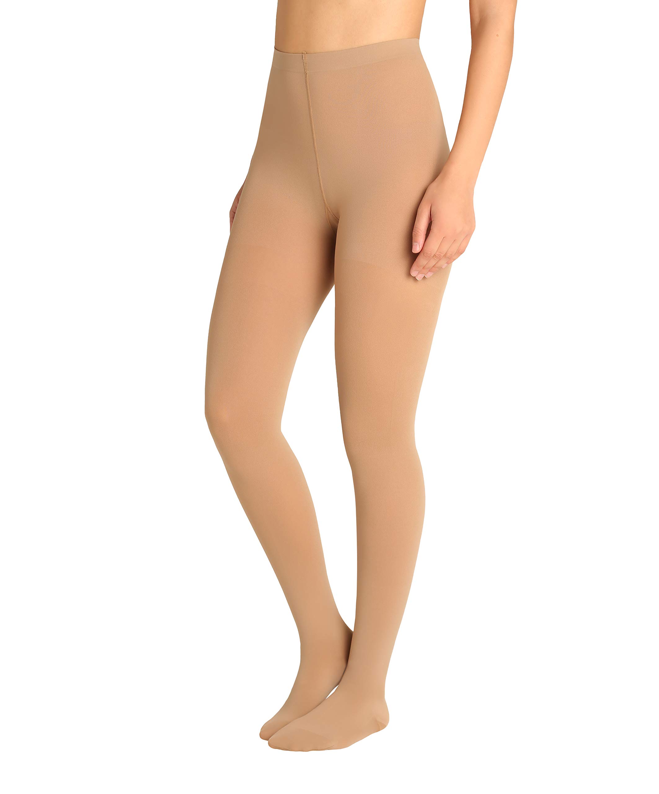 Collant a compressione graduata (23-32 mmHg, 120 Denari, Classe 2) da donna - I migliori collant per volo aereo - Ottime per gravidanza, trombosi, vene varicose