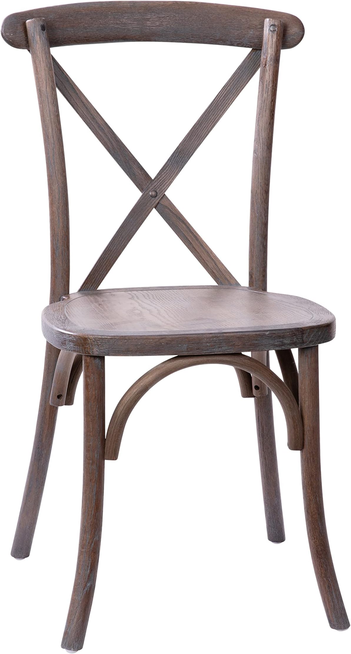 Flash Furniture Advantage Gray Wash Dark Driftwood X-Back Chair