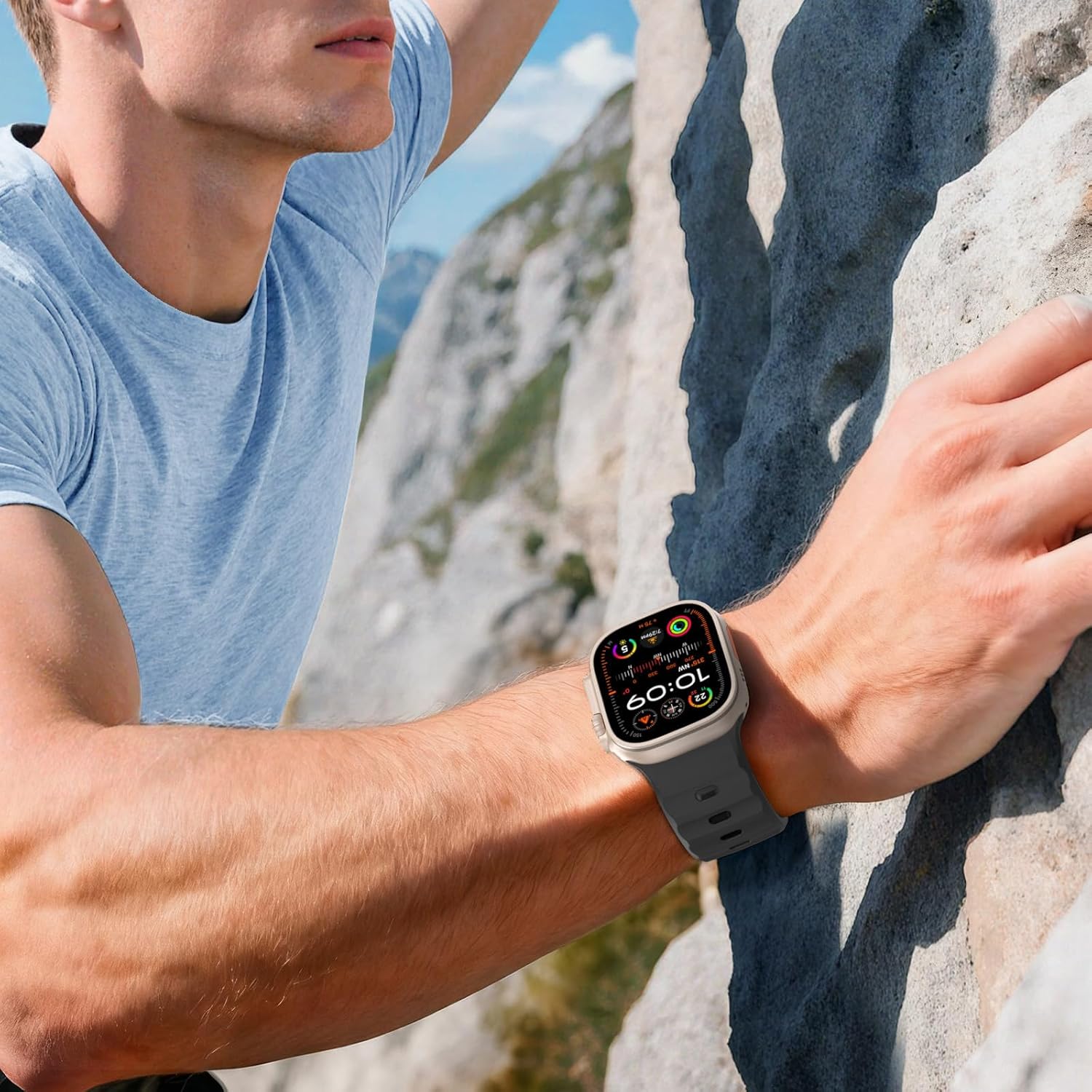 TiMOVO 6 Pack Sport Bands Compatible with Apple Watch Ultra 3/2/1 49mm 46mm 45mm 44mm 42mm for Men, Soft Silicone Replacement Strap for iWatch SE 3/2/1, Series 11 10 9 8 7 6 5 4 3 2 1 - Image 7