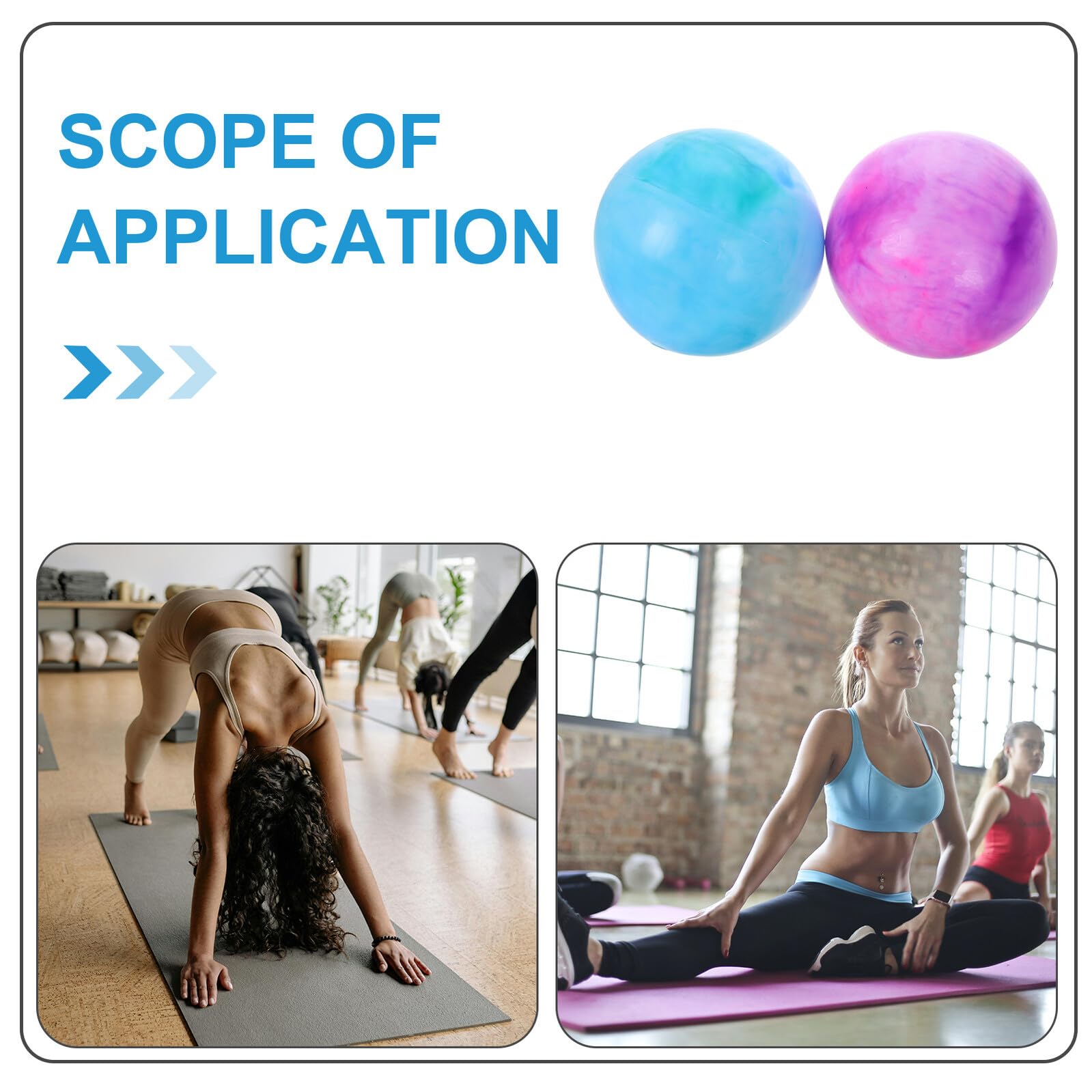 Mikinona Pelota de Yoga Inflable 30 cm 2 Unidades PVC Resistente Blanco y Azul para Pilates Fitness
