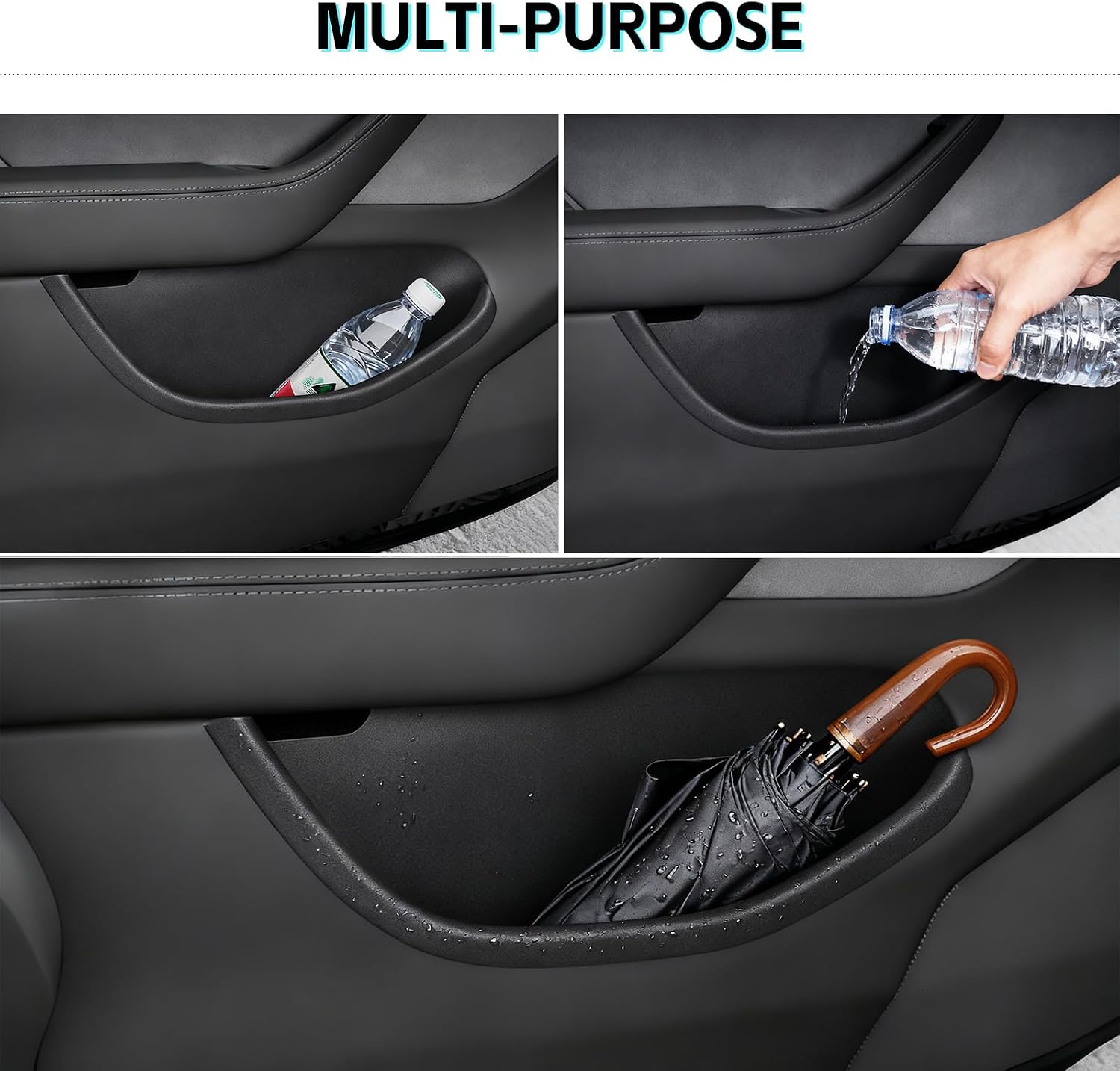 4PCS Door Side Organizer TPE Front Rear Door Pocket Storage Boxes for Tesla Model Y Juniper 2025 2026 Interior Accessories