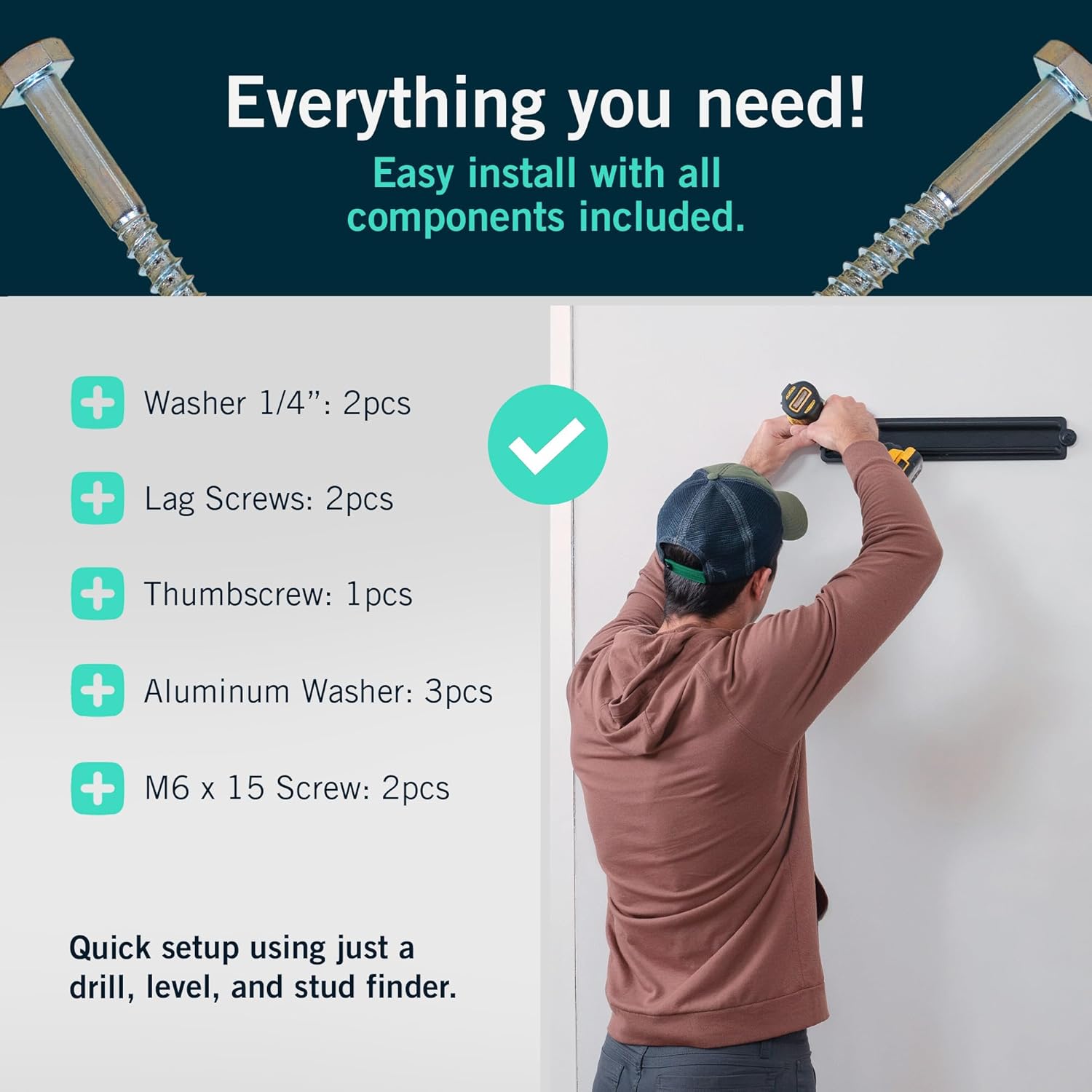 StoreYourBoard BLAT Bike Wall Mount - Bike Hanger for Garage, Space-Saving Vertical Bike Stand for Secure Bike Storage, Adjustable Wall Mounted - Fits Most Road, Mountain & Hybrid Bikes - Single