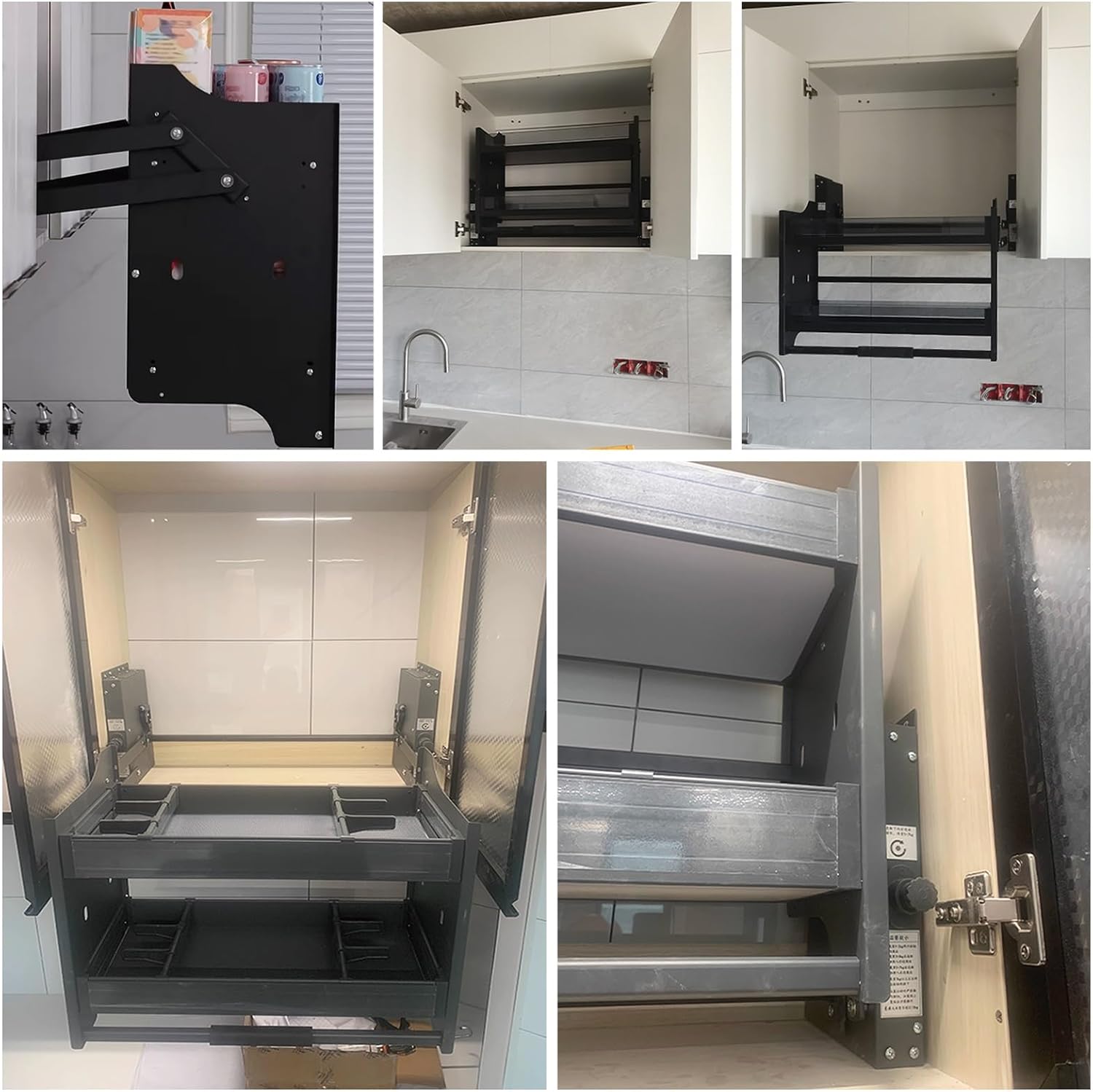 24 Inch Pull Down Shelf for Upper Cabinets 18 20 22 in 26 28 30 32 34", 2 Tier Kitchen Pull Out Cabinet Organizer, Large Drop Down Spice Rack Store Snacks Utensils(71x26x53cm/28x10.2x20.8in)