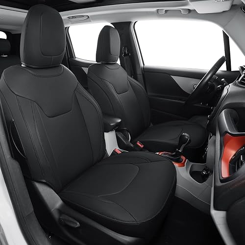 Miniatura 1 de Compass - Fundas de asiento de piel sintética, aptas para Jeep Compass 2018-2024 y Jeep Renegade Limited Latitude Trailhawk Sport Altitude SUV