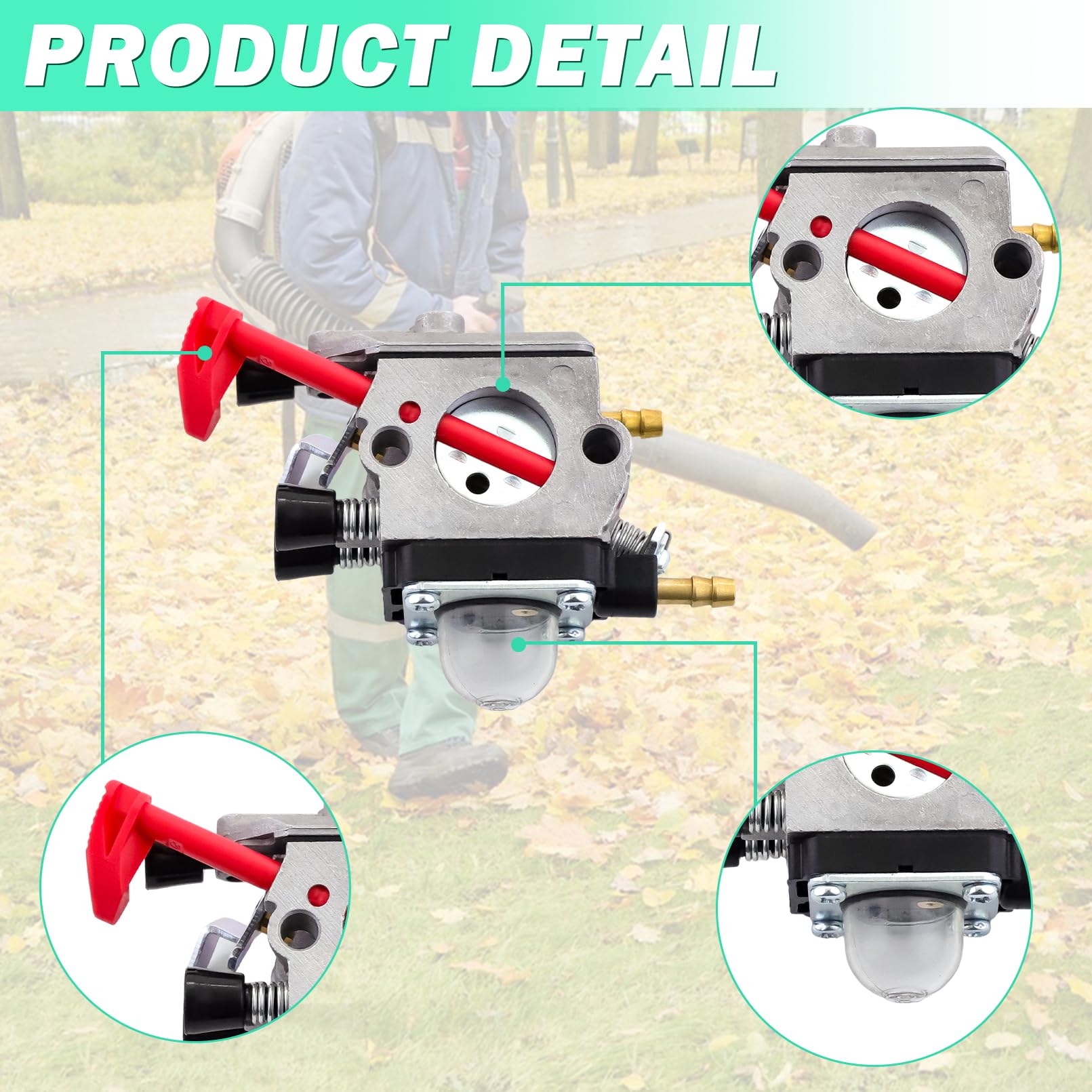 Carburateur pour Stihl BG65 SH55 SH85 Souffleur de Feuilles, ADEFOL Carburateur avec joints bougie filtre à air conduite de carburant passe-fil Numéro de pièce 4229-120-0650