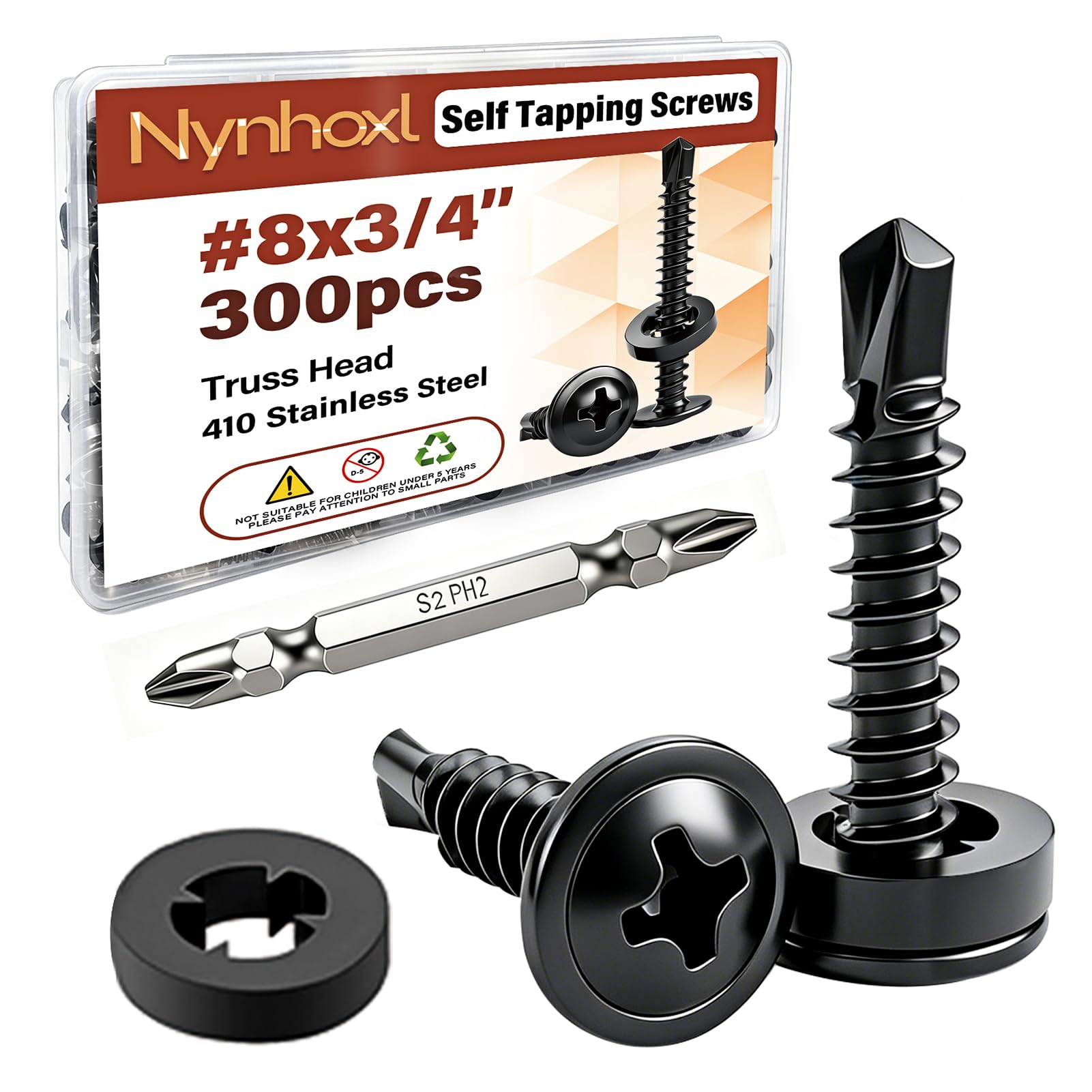 Self-Tapping Screws - 300 Pack #8 x 3/4" -1