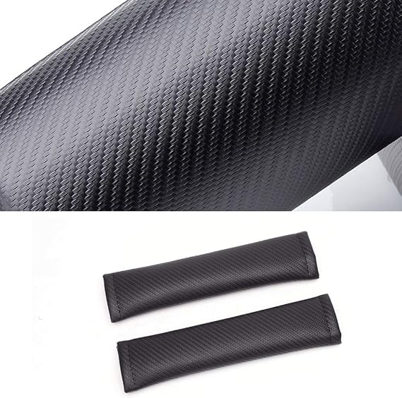 for Honda Accord Fit Civic CRV Car Seat Belt Pads, Carbon Fiber Texture Seat Belt Shoulder Strap Covers 2 Pcs Black