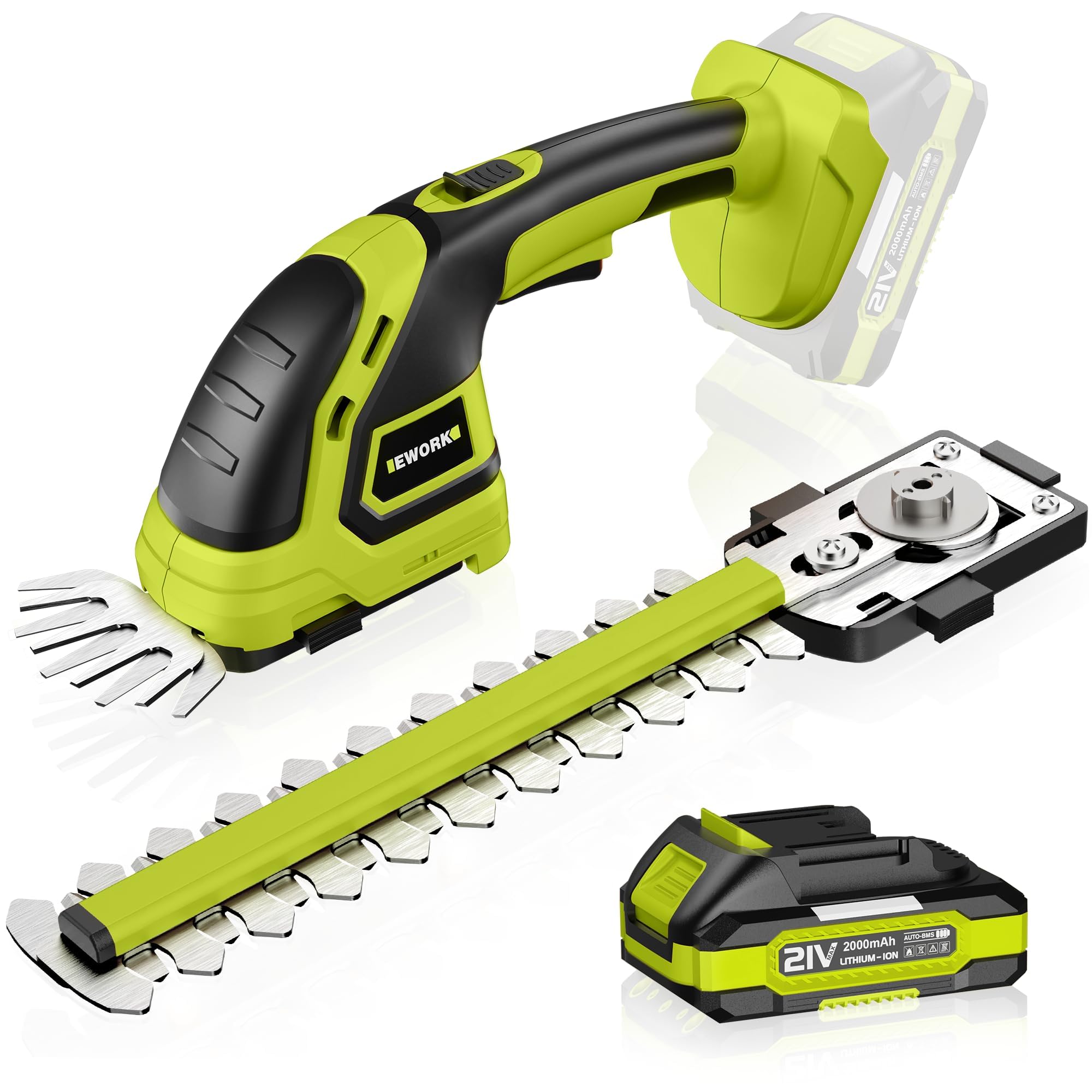 Snapklik.com : EWORK Hedge Trimmer Cordless - 21V Electric Cordless ...