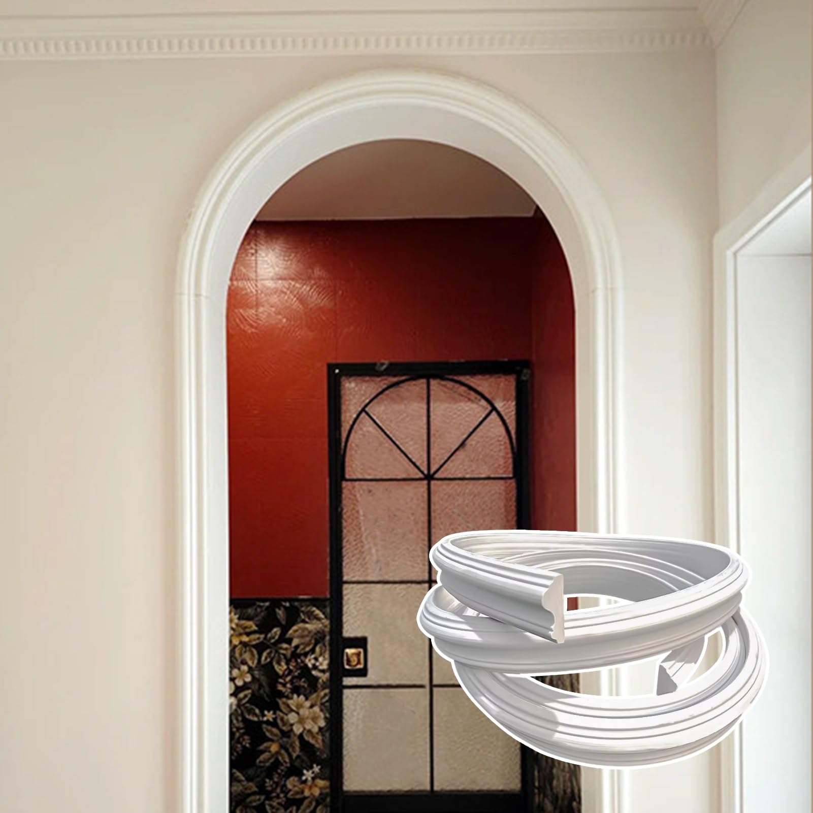 Moldura de PVC flexible para puertas y tira de transición curva