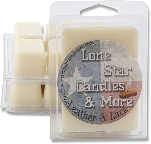 Miniatura 24 de Leather & Lace, Lone Star Candles & More's Premium - Cera vertida a mano, auténtico aroma de cuero genuino mezclado con vainilla cremosa, 6 cubos