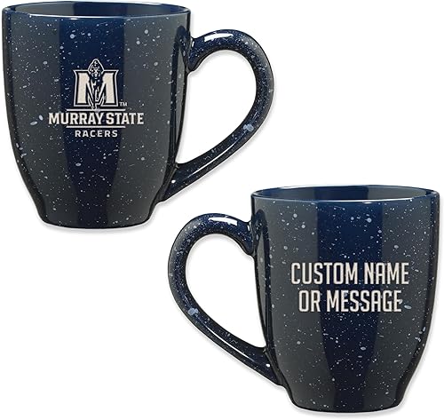 Miniatura 65 de Rico Industries NCAA UCLA Bruins Royal Blue - Taza de café de cerámica moteada grabada con láser de 16 onzas