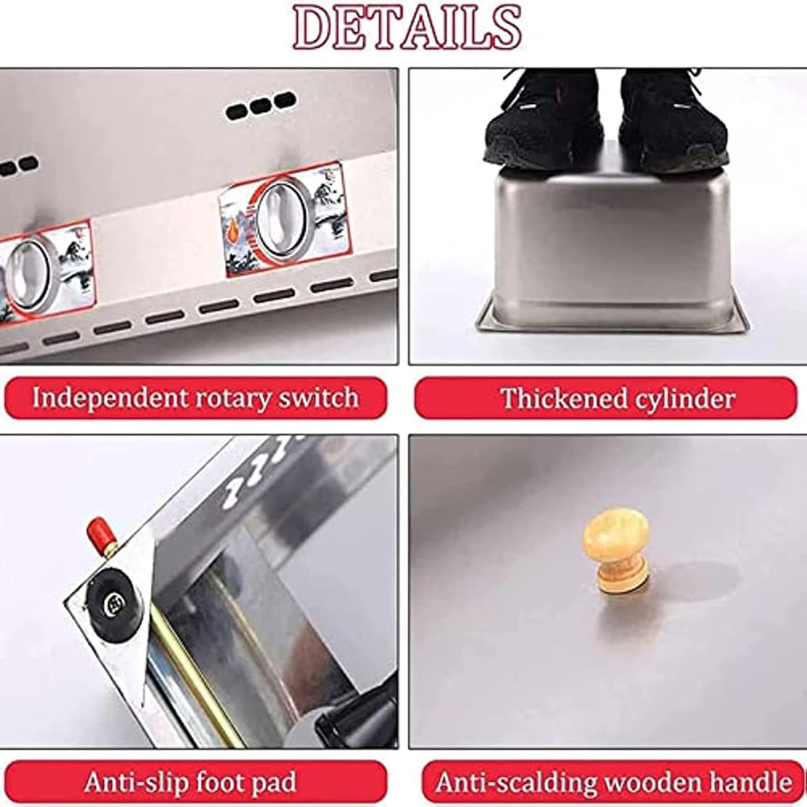 Friggitrice a gas di grande capacità, friggitrice a gas da banco in acciaio inossidabile per cucina commerciale, patatine fritte tacchino ristorante/uso domestico