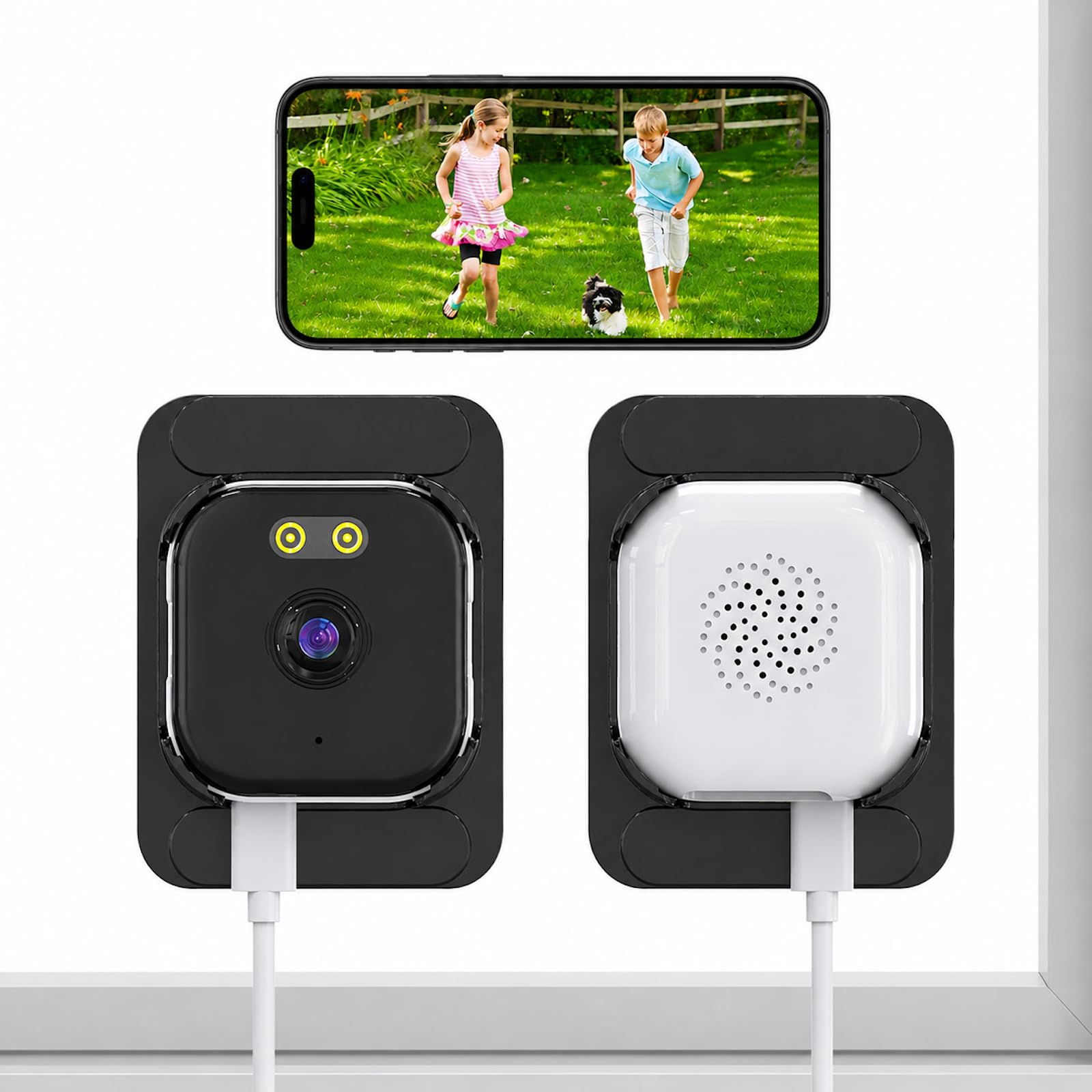 Window Camera 2K 3MP with Anti-Reflection Tech, 5GHz/2.4GHz Dual-Band WiFi Through-Glass Security Camera, No-Glare Night Vision, AI Motion Detection, 24/7 Recording, Renter-Friendly Adhesive Mount