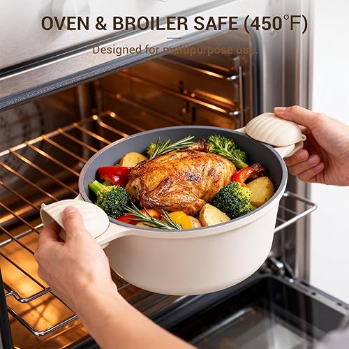 Miniatura 9 de Ammeloo Juego de 18 ollas y sartenes de cerámica antiadherentes y Ammeloo de 8 piezas