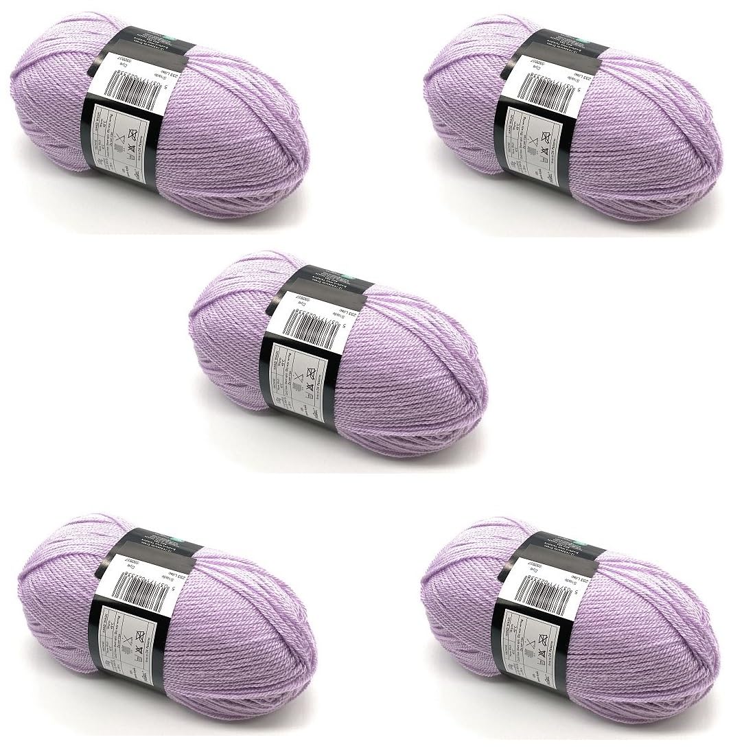 Lana para tejer doble de tacto suave y hebra resistente Cygnet lila 5x100g 5