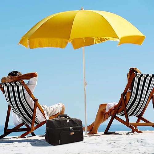 Miniatura 8 de Lifewit Bolsa térmica aislada, 3248 latas, enfriador de playa grande a prueba de fugas, ligero, portátil, de doble capa, bolsa de hielo de viaje