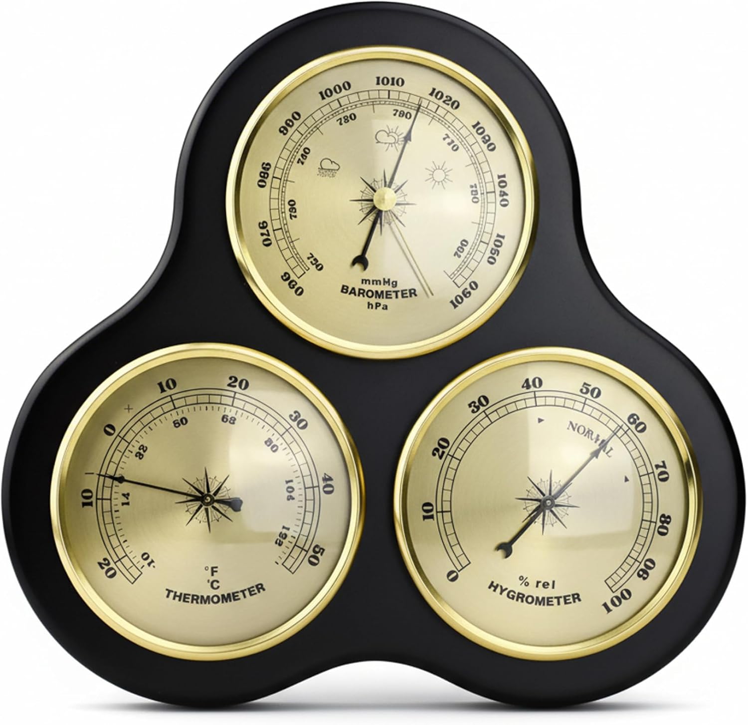 Barometric Pressure Gauge Barometers for The Home - Indoor Barometer with Hygrometer and Thermometer Wall Mount Indoor Weather Station for Home 10.2x9.7x1.4 inch