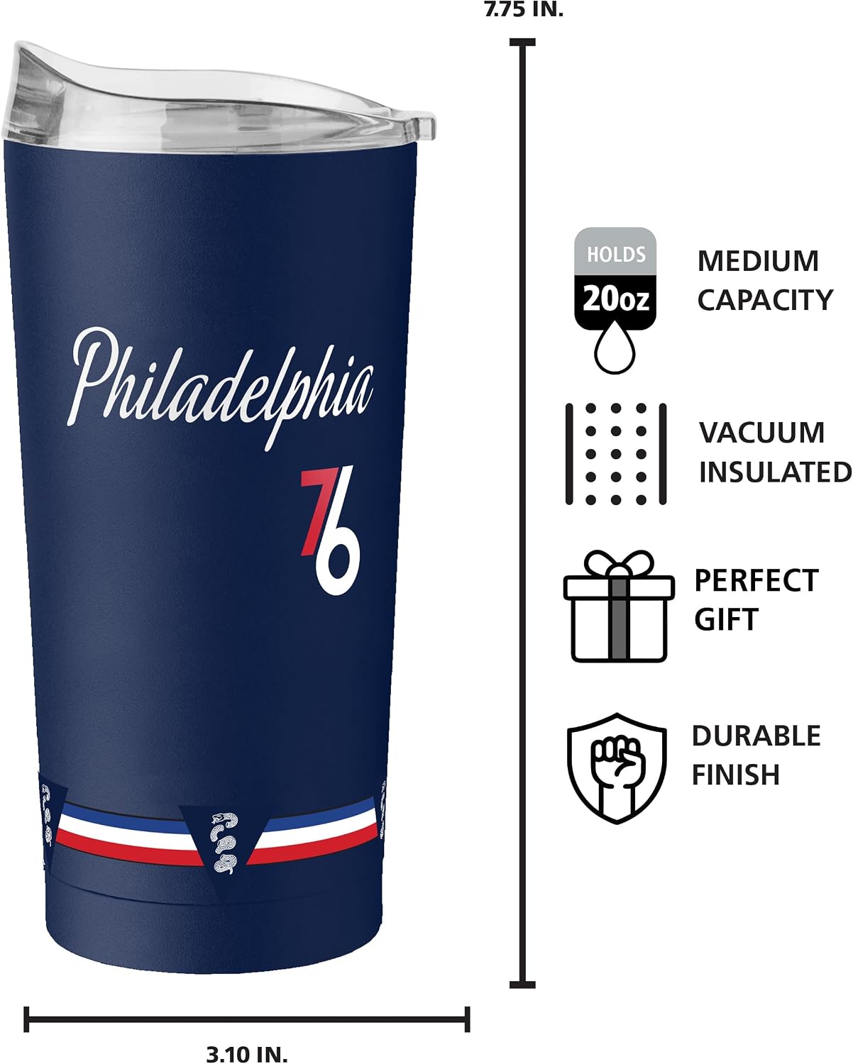 FANMATS NBA City Edition 20 oz Stainless Steel Tumbler – Insulated & Durable Double Wall Powder Coat Finish - City Edition Design, Keep Drinks Hot & Cold For Hours