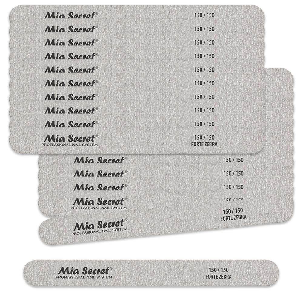 Forte Zebra Straight Nail File 150/150 Green Center 50 Pack