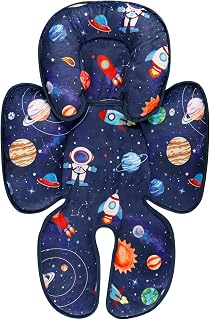 SWESEN Baby Car Seat Head & Body Support, Infant Carseat Insert, Newborn Headrest Cushion for Strollers, Bouncers, Swing, Space Planet