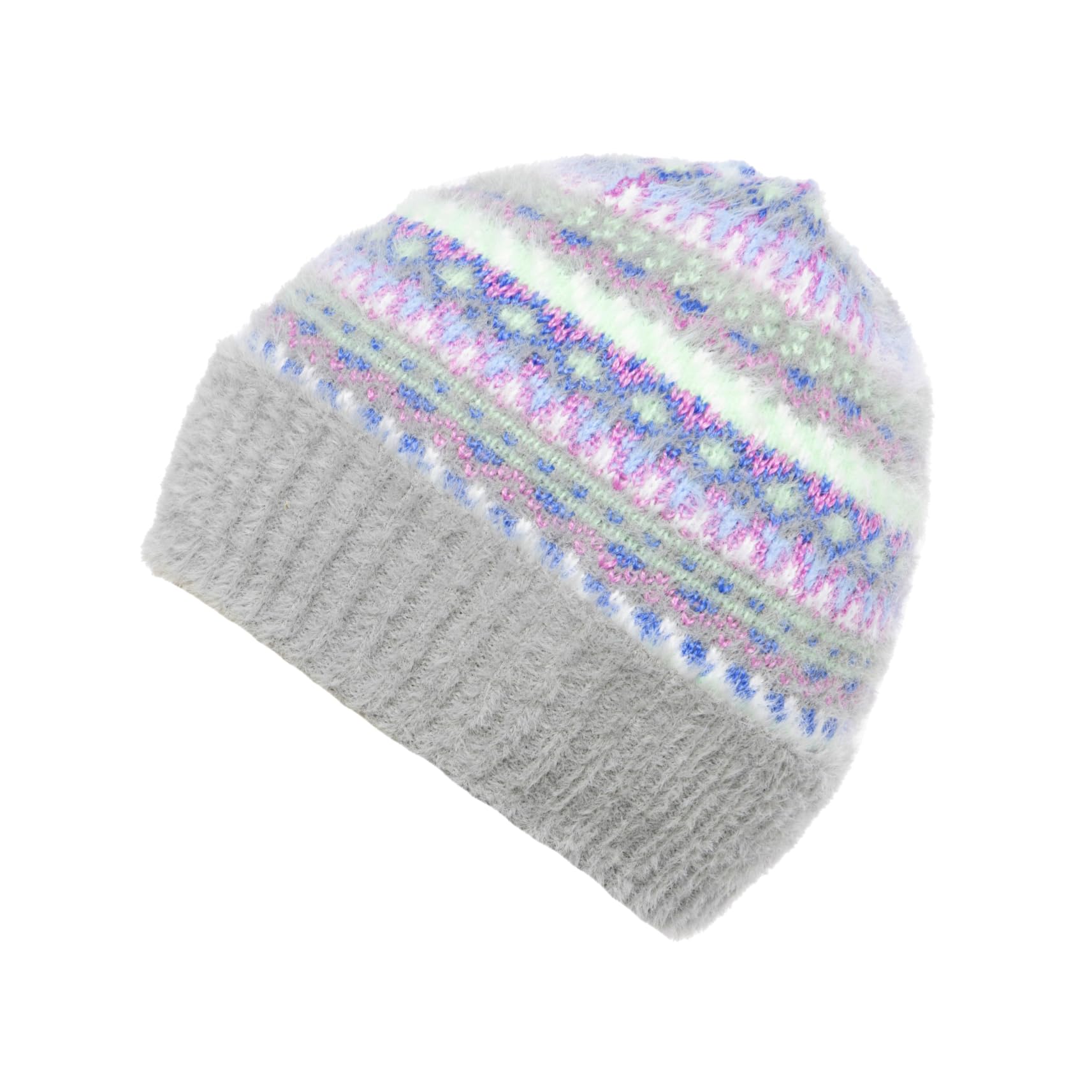 MAGGNA Fair Isle Inspired Pattern Beanie Hat Multicolour
